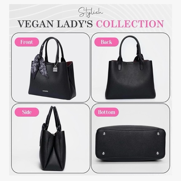 Crossbody Handbag Shoulder Tote Purse Black - Picture 4 of 9